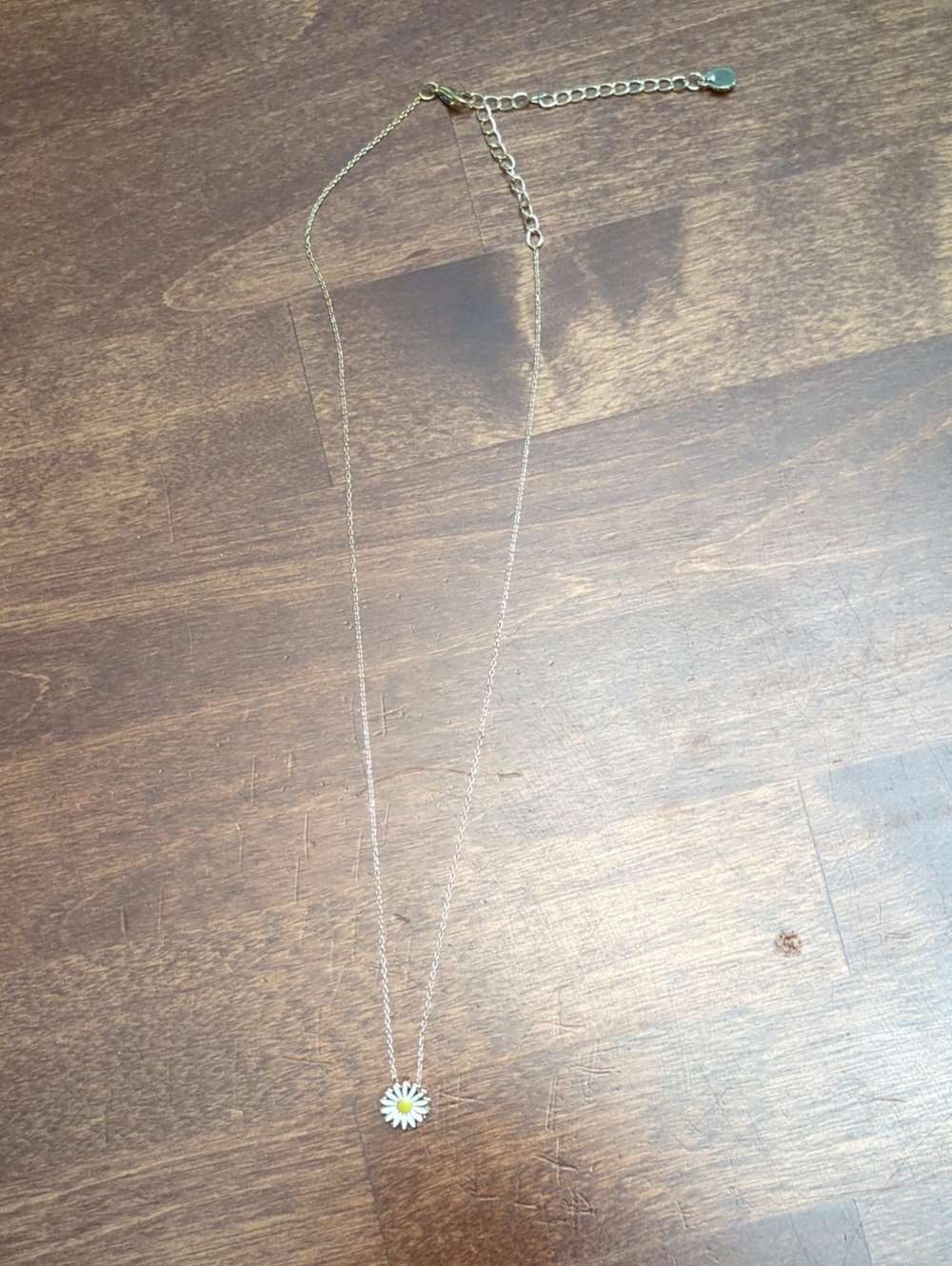 Delicate Daisy Pendant Necklace - White & Gold
